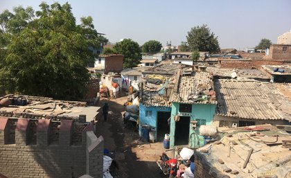 An informal settlement in India